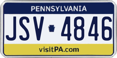 PA license plate JSV4846