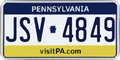 PA license plate JSV4849