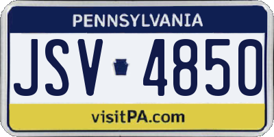 PA license plate JSV4850