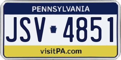 PA license plate JSV4851