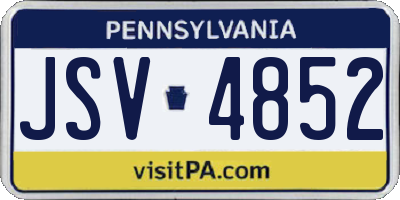 PA license plate JSV4852