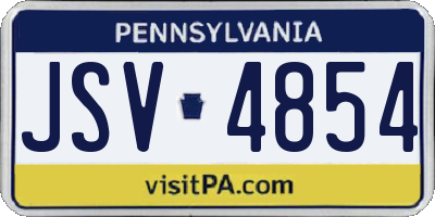PA license plate JSV4854