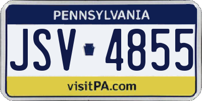 PA license plate JSV4855