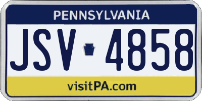 PA license plate JSV4858