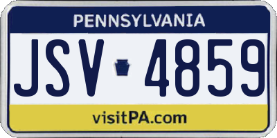 PA license plate JSV4859