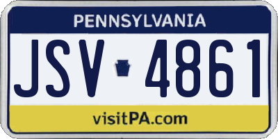 PA license plate JSV4861