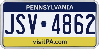 PA license plate JSV4862