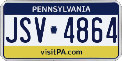 PA license plate JSV4864