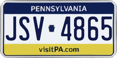 PA license plate JSV4865