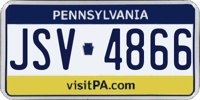 PA license plate JSV4866