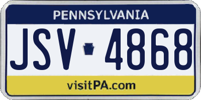 PA license plate JSV4868