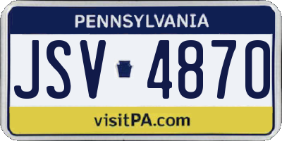 PA license plate JSV4870