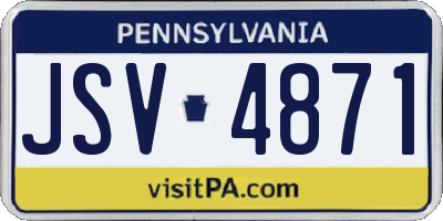 PA license plate JSV4871
