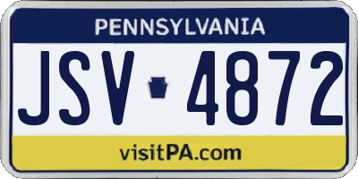 PA license plate JSV4872