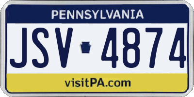 PA license plate JSV4874