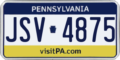 PA license plate JSV4875