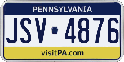 PA license plate JSV4876