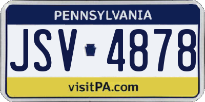 PA license plate JSV4878