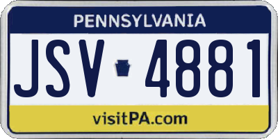 PA license plate JSV4881