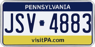 PA license plate JSV4883