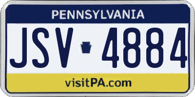 PA license plate JSV4884