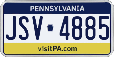 PA license plate JSV4885