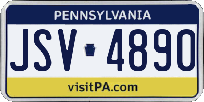 PA license plate JSV4890