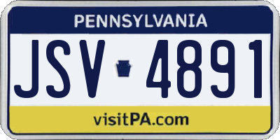 PA license plate JSV4891