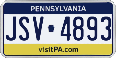 PA license plate JSV4893