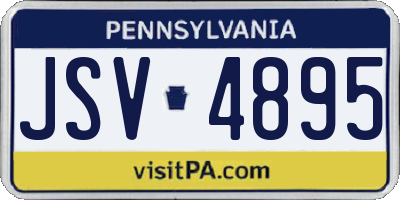 PA license plate JSV4895