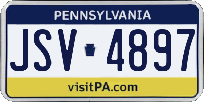 PA license plate JSV4897