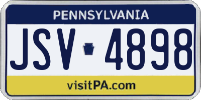 PA license plate JSV4898