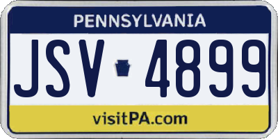 PA license plate JSV4899