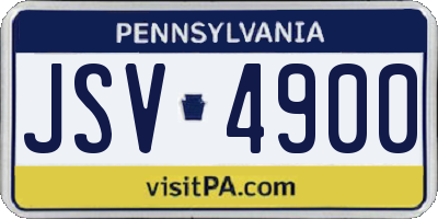 PA license plate JSV4900