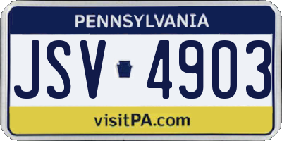 PA license plate JSV4903