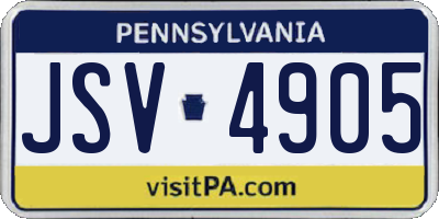PA license plate JSV4905