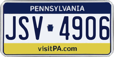PA license plate JSV4906