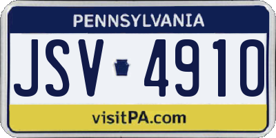 PA license plate JSV4910