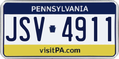 PA license plate JSV4911