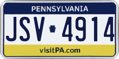 PA license plate JSV4914