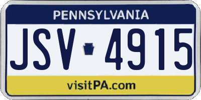 PA license plate JSV4915