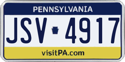 PA license plate JSV4917
