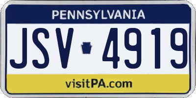 PA license plate JSV4919