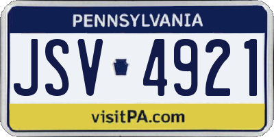 PA license plate JSV4921