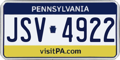 PA license plate JSV4922