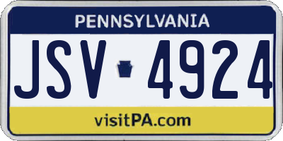 PA license plate JSV4924