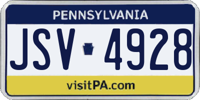 PA license plate JSV4928