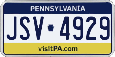 PA license plate JSV4929