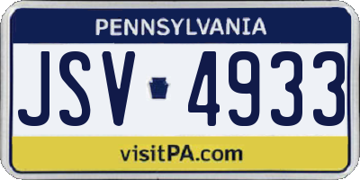 PA license plate JSV4933