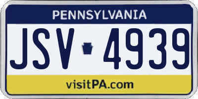 PA license plate JSV4939